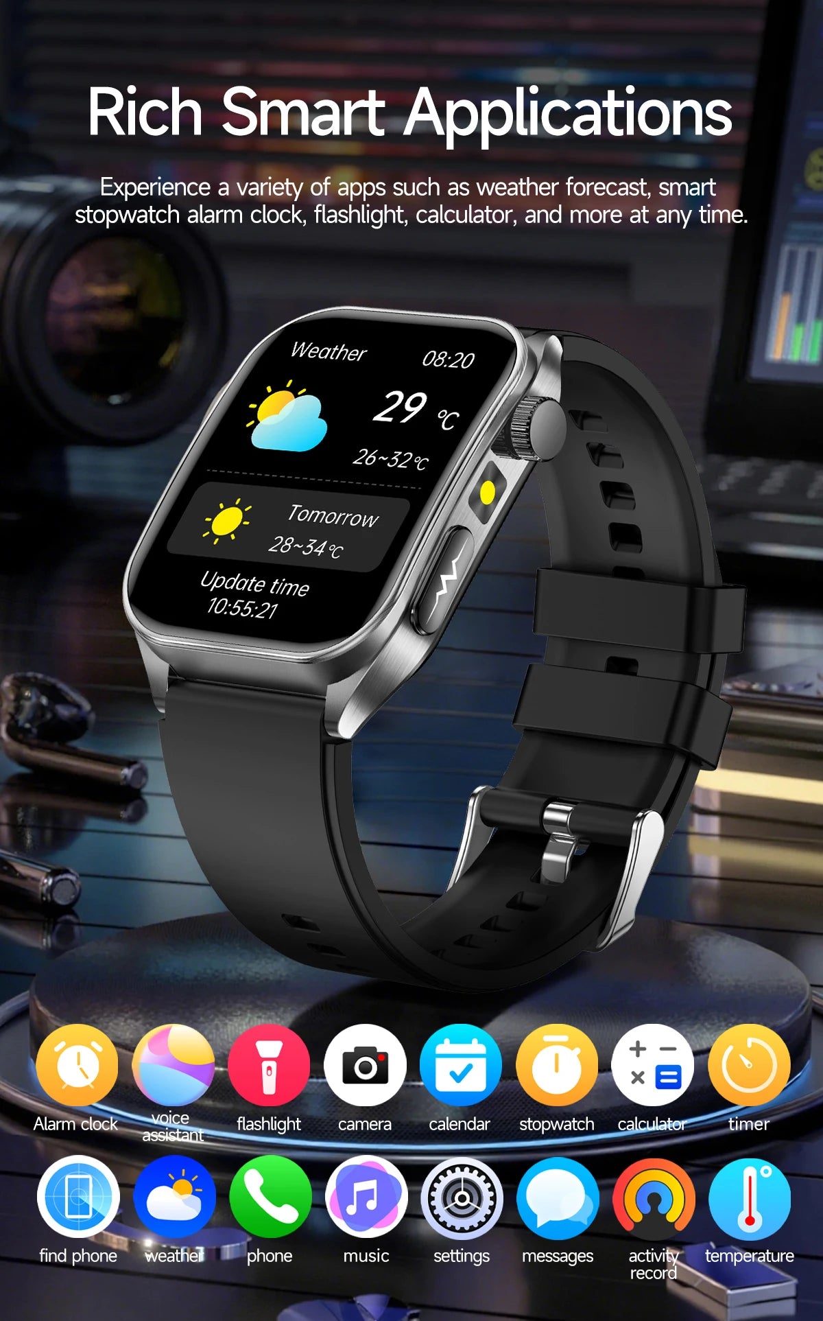 2026 New 650nm Laser Therapy Blood Fat Uric Acid Blood Pressure Smart Watch ECG+PPG Precise Health Monitor Smartwatches For Men