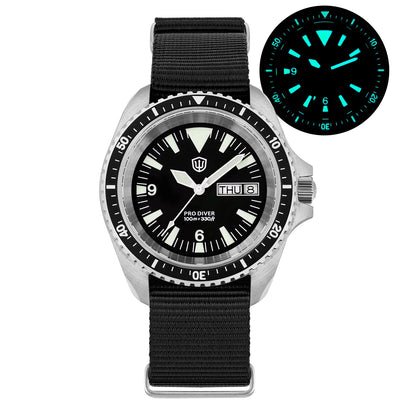 Watchdives WD1980 V3 Quartz Watch 100m Waterproof BGW9 Luminous Nylon Strap Watch Sapphire VH31 Movement Men Watch with Gift Box