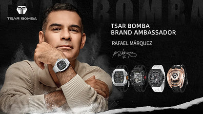 Orologio da uomo TSAR BOMBA New TB8204, cronografo al quarzo giapponese, impermeabile 50M, stile sportivo fashion, orologio da polso di lusso, regalo da uomo