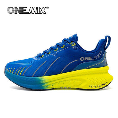 Zapatillas de running ONEMIX White Road para hombre con amortiguación de aire, deportivas de exterior, zapatillas de entrenamiento masculinas de verano para jogging, calzado para mujer