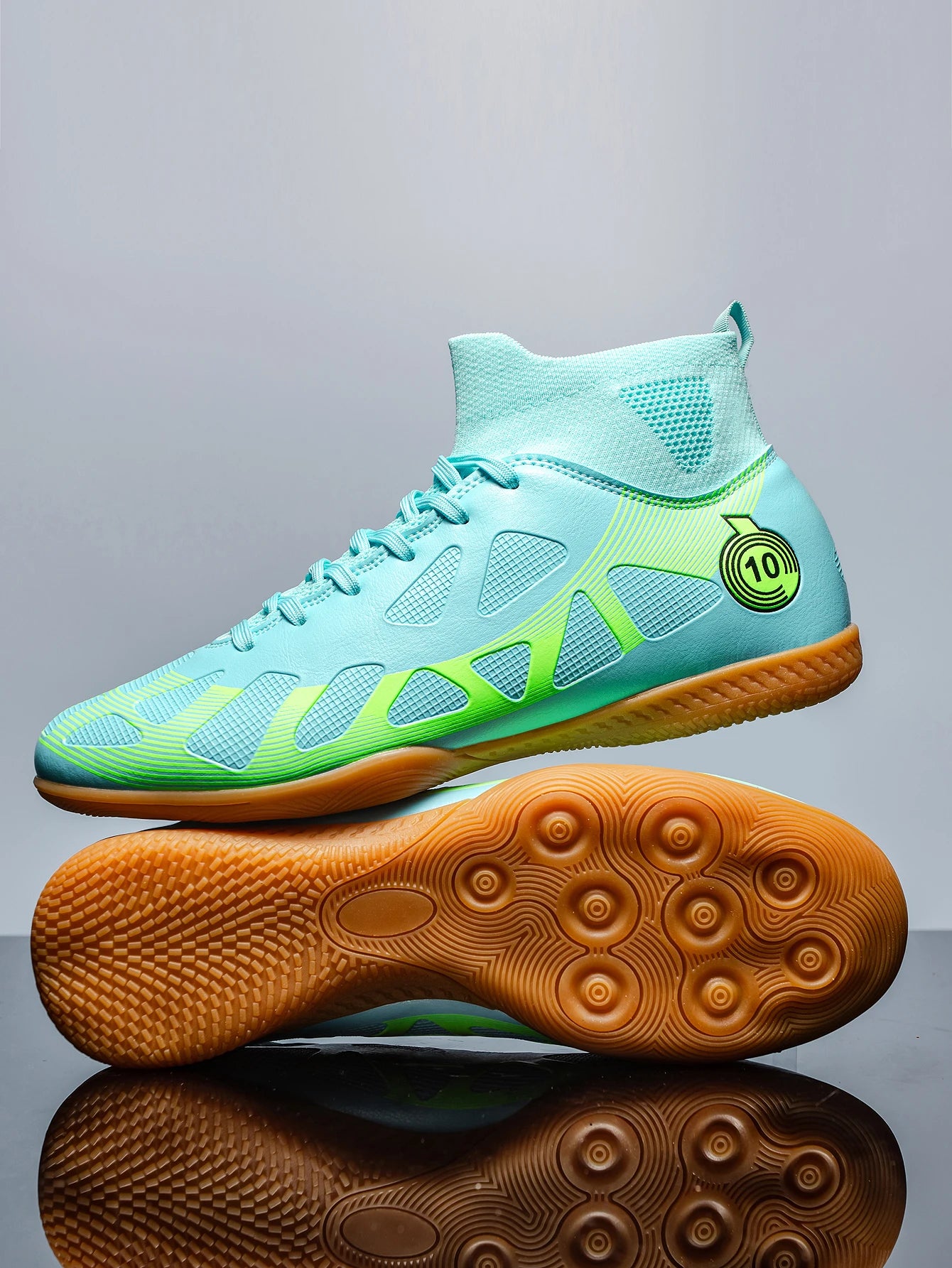 Men's Sports IC Indoor Flat Bottomed Football Shoes Adult High-Tops Wear-Resisting Training Shoes Teenagers Non-Slip Shoes