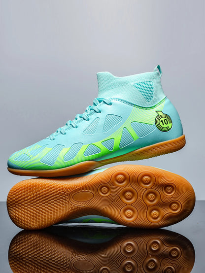 Men's Sports IC Indoor Flat Bottomed Football Shoes Adult High-Tops Wear-Resisting Training Shoes Teenagers Non-Slip Shoes