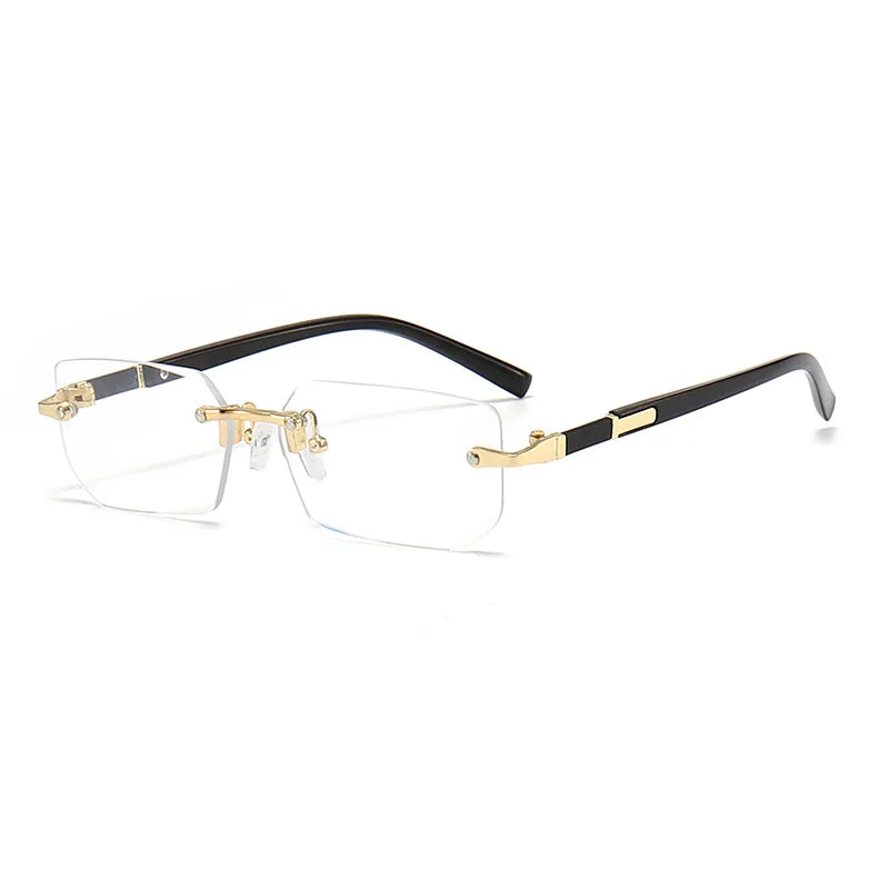 Mode Rimless Solglasögon Män Kvinnor Populära Ramlösa Solglasögon Man Kvinna Klassiska Små Fyrkantiga Sommar Resesolglasögon