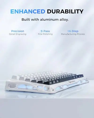 GravaStar Mercury K1 75% Wireless Mechanical Gaming Keyboard, Aluminum Alloy Exoskeleton Design, RGB Backlit, Hot-Swap Socket