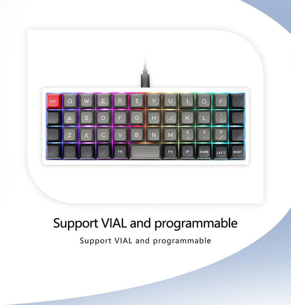 CSTC40 40 RGB 40% hot Swappable Mechanical Keyboard PCB Programmed VIA VIAL software Macro Firmware rgb switch type c planck