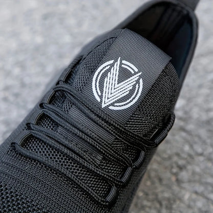 Baskets légères et respirantes en tricot pour hommes, chaussures d'entraînement antidérapantes pour la course à pied, basket-ball, chaussures de sport noires et blanches, semelle en PU