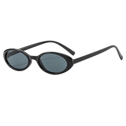 Små ovala solglasögon för kvinnor och män, trendiga, vintage, hiphop, cat-eye, leopardmönster, svarta, punk, UV400, Oculos