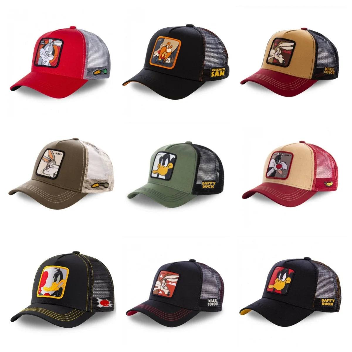 Casquette unisexe anime/dessin animé avec écusson brodé, casquette de baseball, casquette de camionneur, casquettes en maille, chapeau de soleil