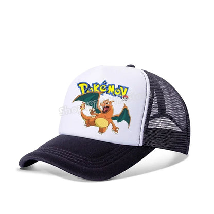 Pokémonová baseballová čepice Pikachu Charizard Gengar kreslená postavička čepice s kšiltem pro děti i dospělé letní outdoorová sportovní čepice pro chlapce ležérní módní čepice dárek