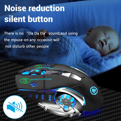 2.4G Bluetooth Wireless Rechargeable Mouse Gaming Mouse For Laptop RGB Backlight E-Sports Mechanical Mouse For PC Computer Gamer