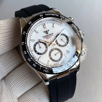 Luxury VK63 Men's Watch Quartz Movement Business Stop Watches 39mm Steel/Rose Gold Date Luminous Dial Fully Chronograph