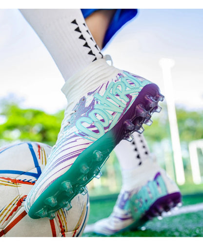Men Women Football Boots Outdoor Soccer Cleats Non-slip Football Field Boots Ultralight Futsal Sneakers TF/FG Spiked Soccer Shoe