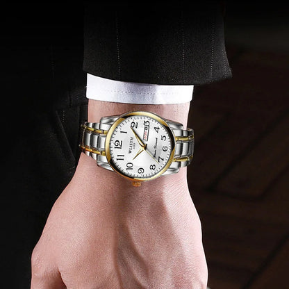 Luksusur til kvinder, kvartsur, digitalt armbåndsur, vandtæt, med kalender og lysende display; moderigtigt og professionelt design, egner sig også til mænd.
