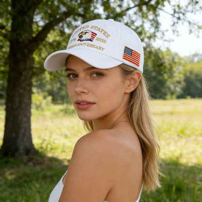 Hot Sale Unisex Baseball Cap American 250th Anniversary 1776-2026 Embroidered Hat Cap Eagle Pattern Outdoor Casual Dad Hat