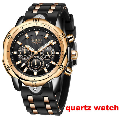 LIGE mekaniske automatiske armbåndsure til mænd – Luksuriøst ur i topklasse med tourbillon, elegant og vandtæt model, ideelt til arbejde eller formelle lejligheder.