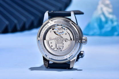 PAGANI DESIGN – Montre mécanique de luxe pour homme, 41 mm, verre saphir, bracelet en cuir, étanche, style pilote, avec tourbillon et phase de lune