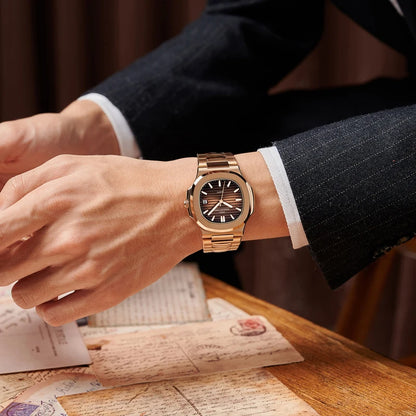 DIUDN DESIGN Men Luxury Watches Top Brand JAPAN Quartz Wristwatch Sport Business Stainless Steel Waterproof CLOCK reloj hombre