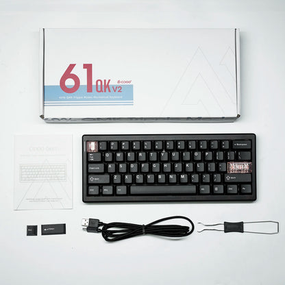 CIDOO QK61 V2 VIA-Programmable 60% Gasket Structure Wired/2.4GHz Wireless/Bluetooth Compact Keyboard with South-Facing LEDs