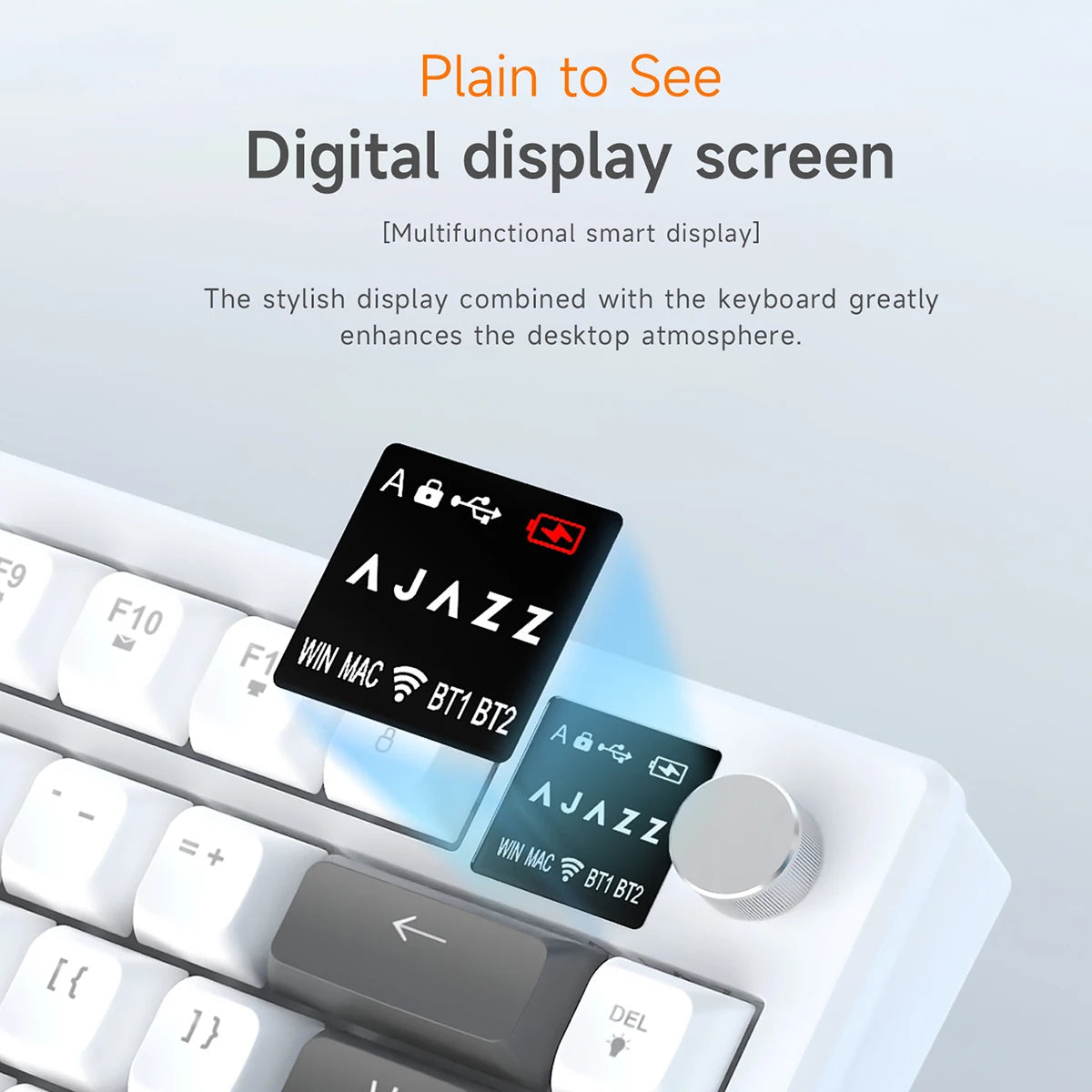 AJAZZ AF82 Office Low Profile Keyboard RGB Wired/Wireless Gaming Keyboard 75% Layout 82 keys 4000mAh Battery for Win/Mac