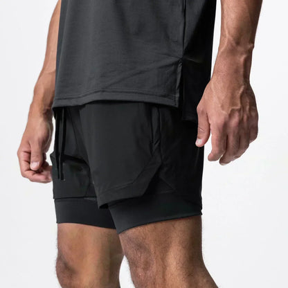 Dragon Ball Men's Shorts Double Layer 2-in-1 Shorts Vegeta Japan Anime Summer Autumn Quick-Drying Fake Two-piece Sports Shorts