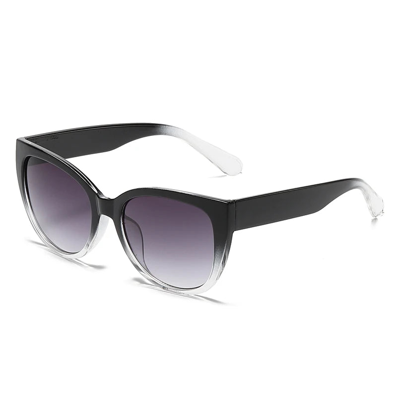Retro-mode Cat Eye-solglasögon för kvinnor, märkesglasögon, gradientlinser, enkel design med breda ben, unisex, Cateye-modell för kvinnor, UV400