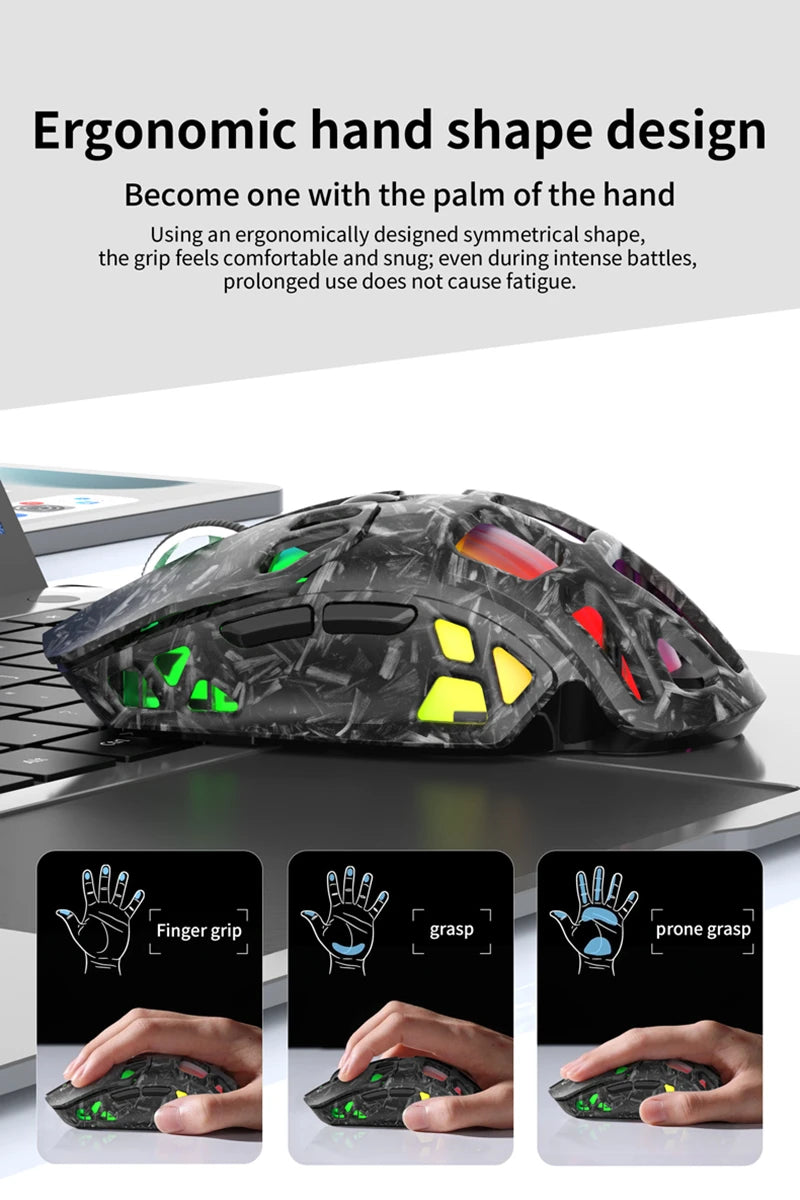 Lenovo Tri-Mode Lightweight Gaming Mouse with RGB Charging Dock 12000DPI 2.4G/Bluetooth/Wired Ergonomic Mouse for PC Laptop