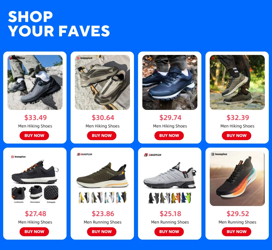 Zapatillas de running ligeras Baasploa para hombre, cómodas zapatillas casuales de diseñador en malla con cordones para hombre, deportivas de exterior y tenis