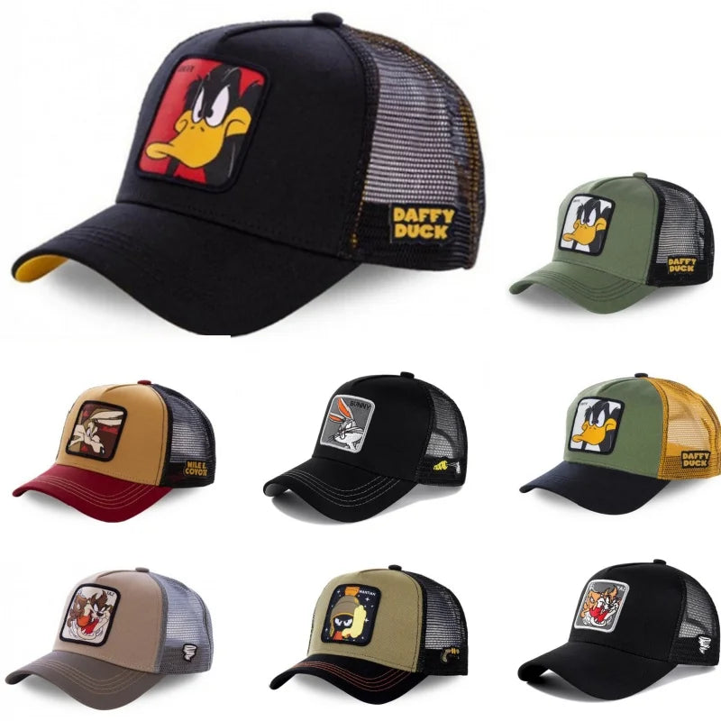 Casquette unisexe anime/dessin animé avec écusson brodé, casquette de baseball, casquette de camionneur, casquettes en maille, chapeau de soleil