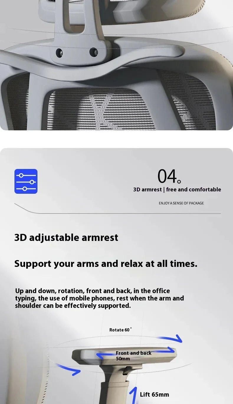 Gaming Chair Office Desk Ergonomic Computer Adjustable Armrests 3D Headrest Chair Lift Chair Back Can Tilt Back with Foot Pedals