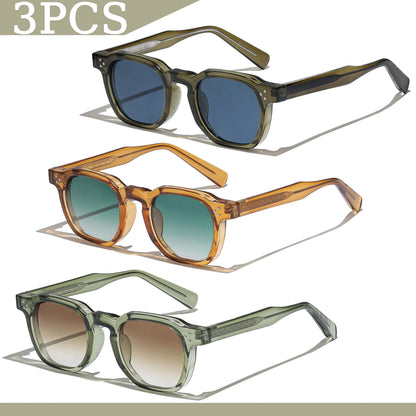1/2/3 Pcs Wholesale New Square Retro Sunglasses Men Fashion Punk Sun Glasses Women Travel Eyewear Lunette De Soleil Femme UV400