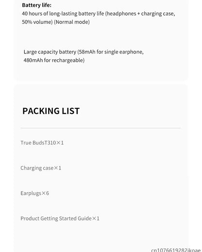 realme Buds T310 Earphones 46dB Active Noise Cancelling HiFi Wireless Headphones Bluetooth 5.4 Game Music Headset Long Standby