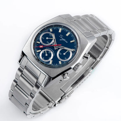 Sugess S419 Series 37mm Original Swanneck Movement Chronograph Master Mens Watch Mechanical Wristwatch Dome Sapphire Crystal New