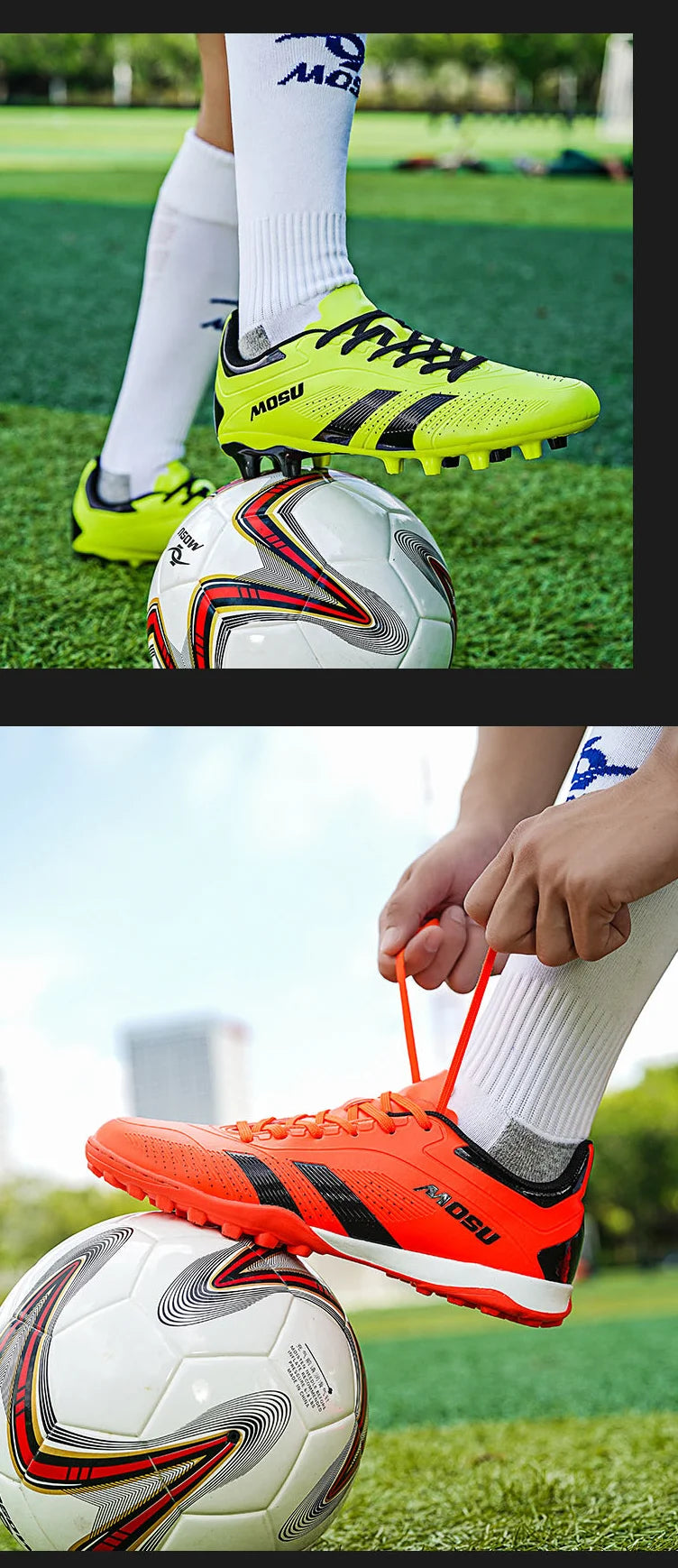Nuove scarpe da calcio da uomo e donna, scarpe sportive per interni ed esterni con tacchetti lunghi e spezzati per allenamento su tappeto da calcio