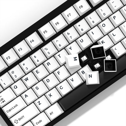 KBDiy GMK BOW Keycaps Cherry Profile Retro White And Black Double Shot PBT Keycap 7u for Mechanical Gaming Keyboard Key Caps Set