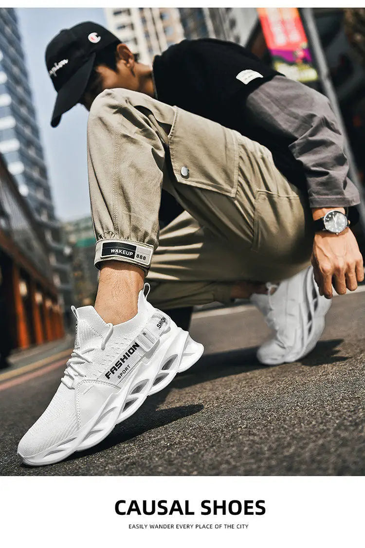 Modieuze paarse casual sneakers in de aanbieding voor dames en heren – Blade hardloopschoenen, grote maat 48, lichte ademende sportschoenen voor heren, mesh sneaker