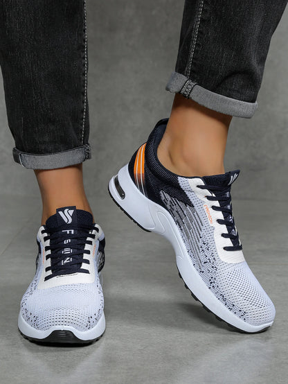 Zapatos para hombre, calzado casual para hombre, malla transpirable, amortiguación de aire, suela suave, zapatillas deportivas modernas con bloques de color