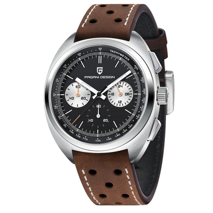 PAGANI DESIGN 2025 New Panda Dial Men Watches Luxury Quartz Watch For Men Japan VK63 Sport Chronograph Sapphire glass Wristwatch