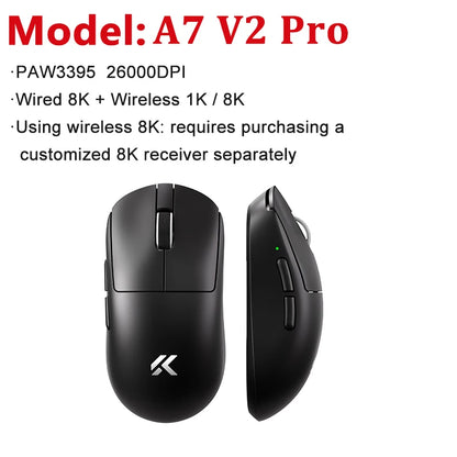 MCHOSE A7 V2 Ultra / Pro lehká bezdrátová herní myš Dual 8000Hz PAW3950 TI 42000DPI pro PC e-sport hráče