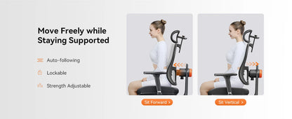 NEWTRAL MAGICH-BPRO Ergonomic Chair with Footrest, Auto-Following Backrest Headrest Office Chair, Adaptive Lower Back Support