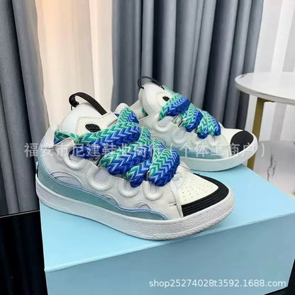 Comfortable High Heel Skate Shoes Thick-Soled Casual Sporty Dad Bag Shoes Vietnamese Cambodian New Style Knot-Tied Slip-On