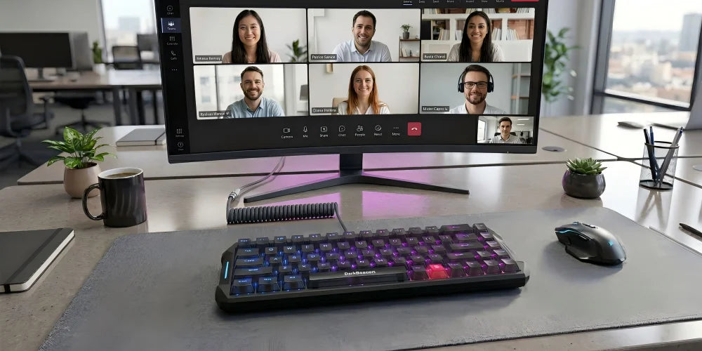 DarkBeacon Blade 68 RGB Silent Mechanical Gaming Keyboard Hot Swappable Wired N-Key Rollover 65% Compact Keyboard for PC Gamer