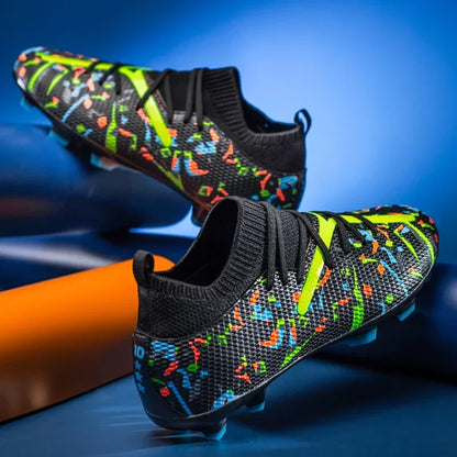 Chaussures de football à pointes longues pour hommes, chaussures de sport d'intérieur, chaussures de football professionnelles, chaussures souples respirantes unisexes, livraison directe
