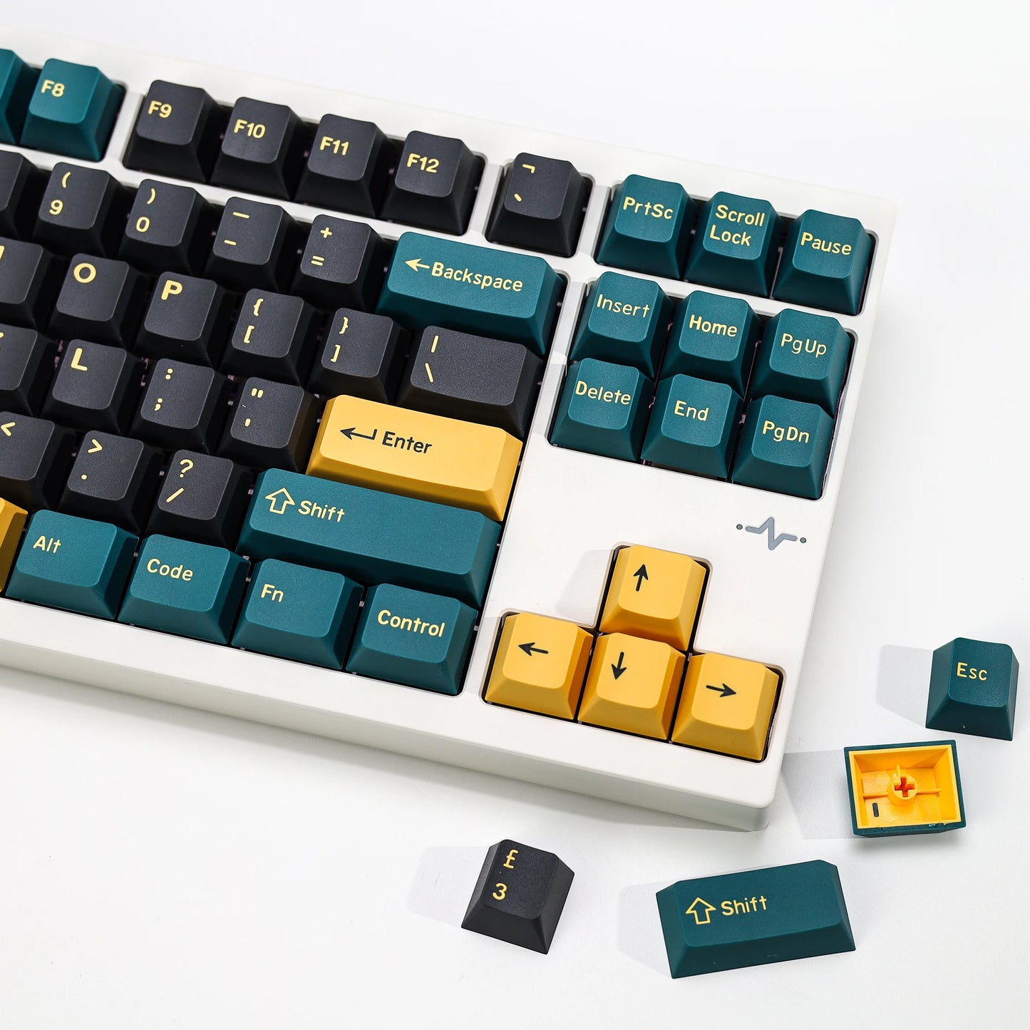KBDiy GMK MarrsGreen Tastenkappen Retro PBT ISO Double-Shot Cherry-Profil Tastenkappen für MX-Switches Mechanische Gaming-Tastatur-Tastenkappen