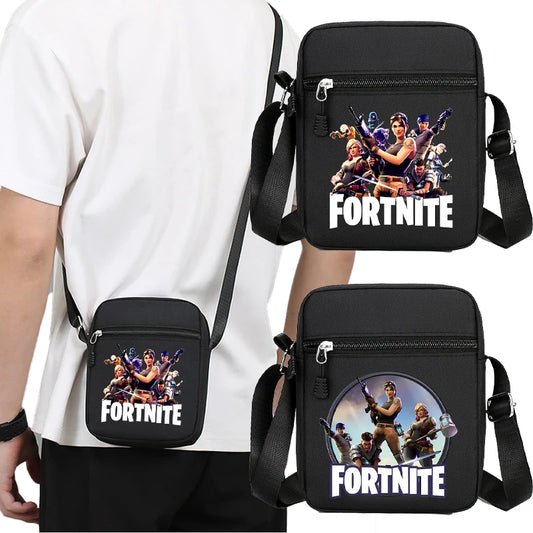 Fortnites Cartoon-Schultertasche für Erwachsene, Herren, Anime-Umhängetasche aus Canvas, quadratisch, Damen, Mode, Reise, Sport, süßes Geburtstagsgeschenk