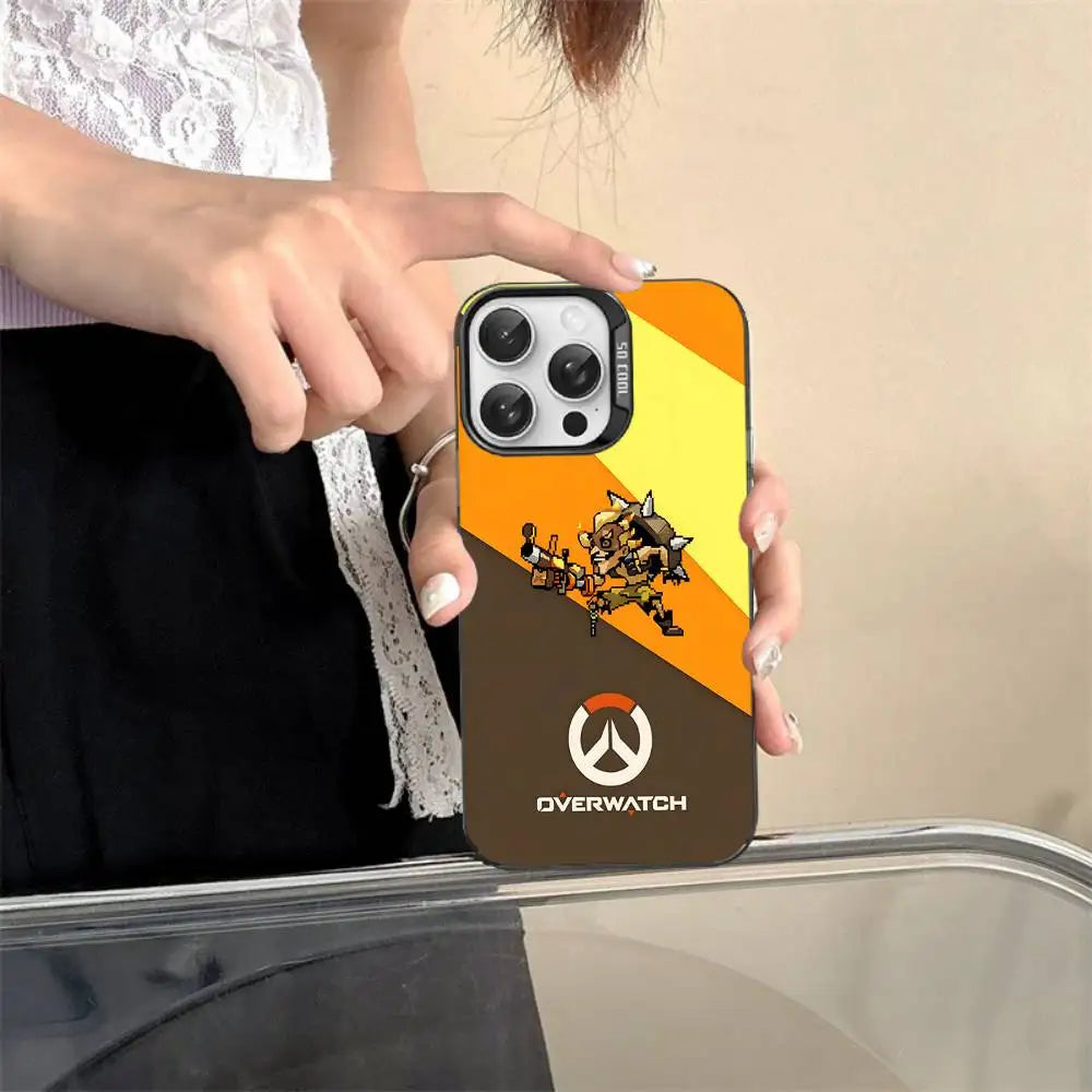 Game O-Overwatch Pixel Style Phone Case For iPhone 17 16 15 14 13 12 11 Pro MAX Matte Shockproof Back Anti-Fall Matte Cover