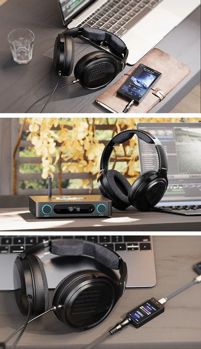 FiiO JT7 Over-Ear Planar Magnetic Audiophile Headphones 95x86mm Planar Driver Design Adjustable Headband 4.4mm/3.5mm Cable