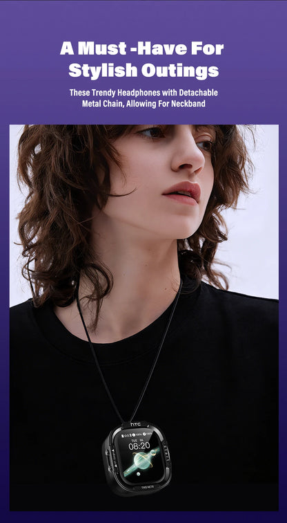 HTC NE70 Bluetooth Earphones Touch Screen TWS in-Ear Wireless Headphones AI Translator Noise Reduction Earbuds Game Heatset