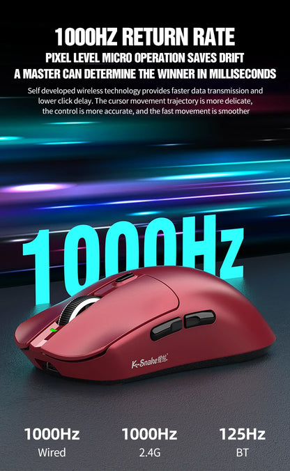 K-Snake X11 Bluetooth wireless mouse three-mode e-sports PAW3311 laptop desktop office game RGB magnetic charging