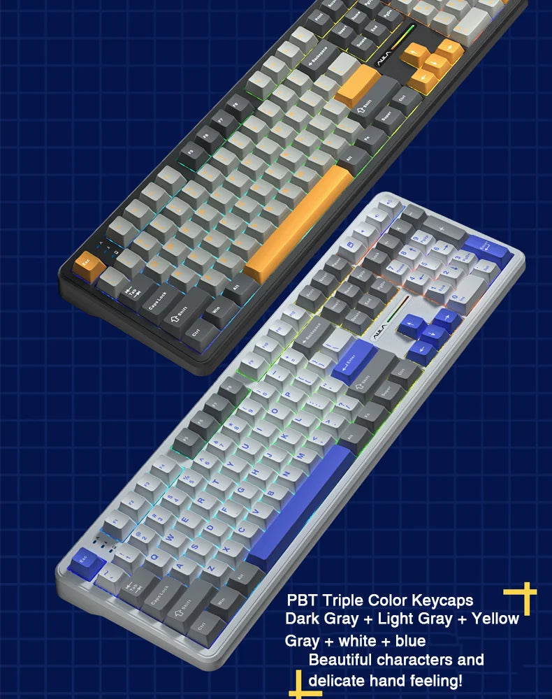 AULA F108 Keyboard 100% Layout 1K Polling Rate Mechanical Gaming Keyboard Hot Swappable Linear Switch with Macro Software
