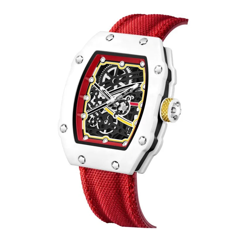 Nuevo reloj de cuarzo para hombre ultrafino con caja en forma de barril, elegante y superventas, reloj de lujo de marca para hombre